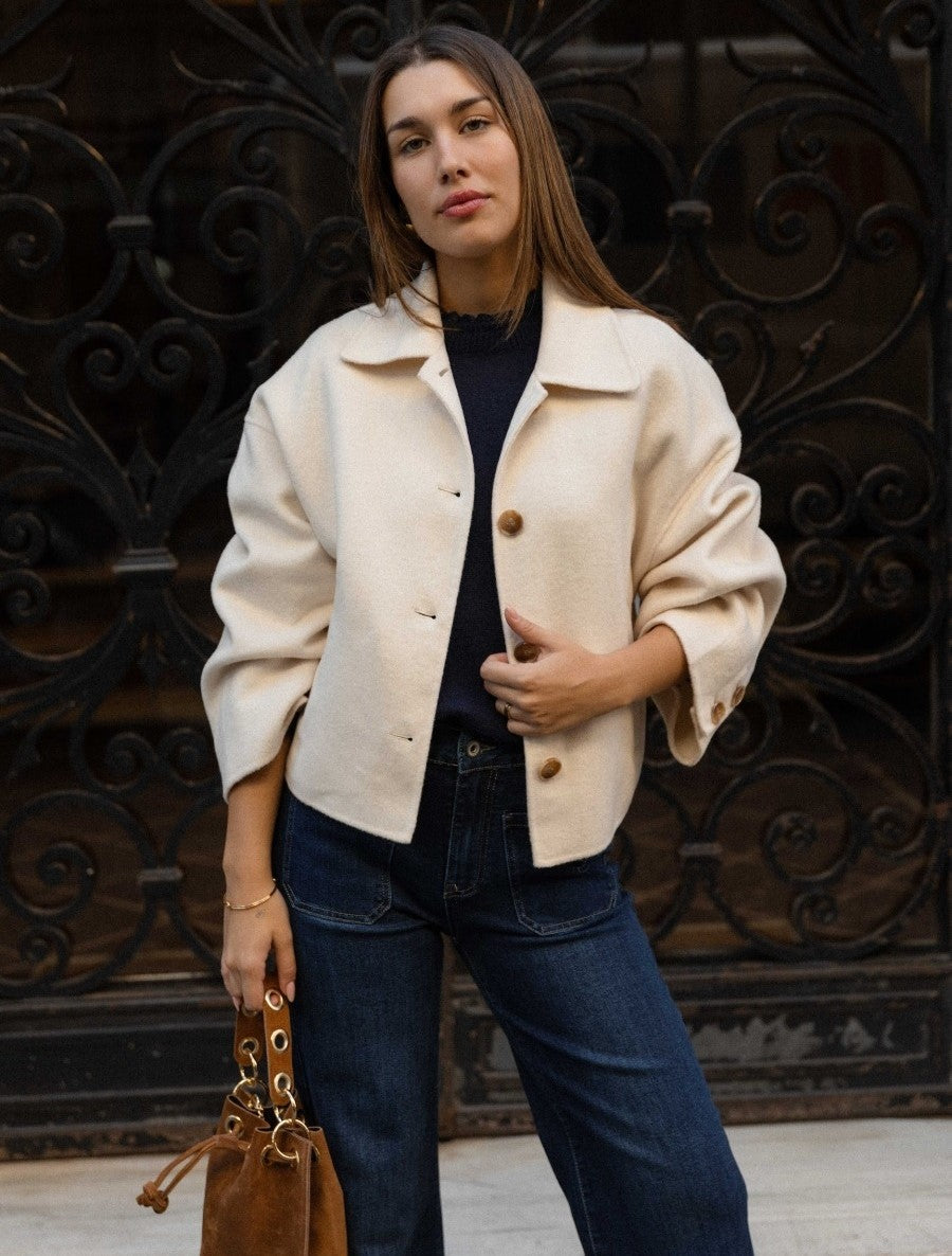 Elegant Wool Cropped Jacket